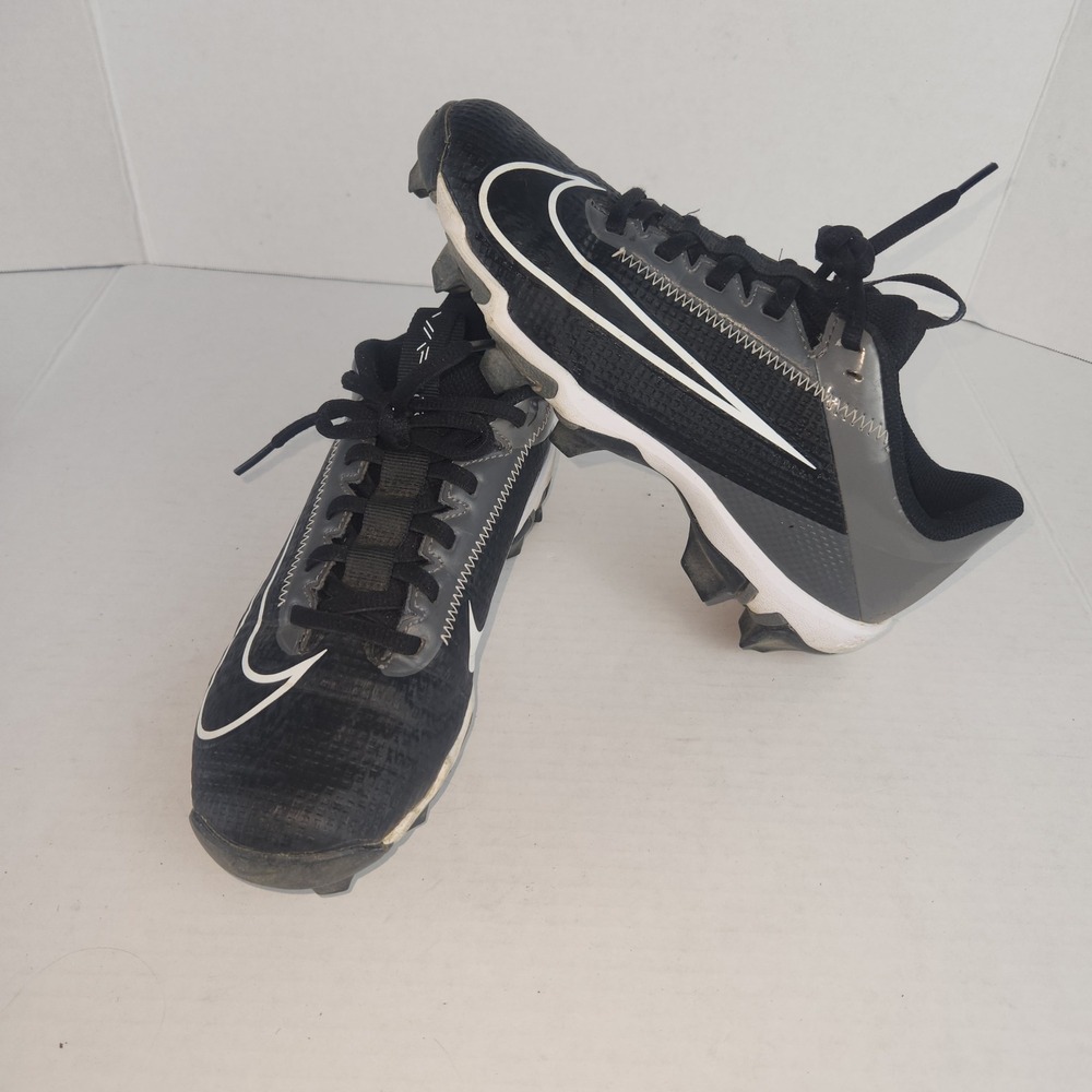 Nike Alpha Huarache 4 Keystone Youth Baseball Cleats Black Grey DH5089-010 4Y